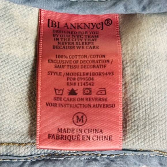 BLANK NYC WOMEN’S Unique Floral  Embroidered Jean Long Sleeve Jacket 
    SIZE M - Picture 15 of 16